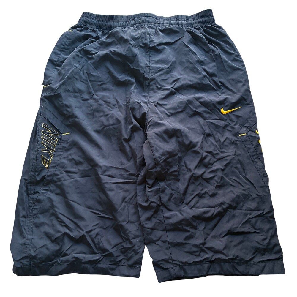 Nike Black Yellow Nylon Athletic Shorts